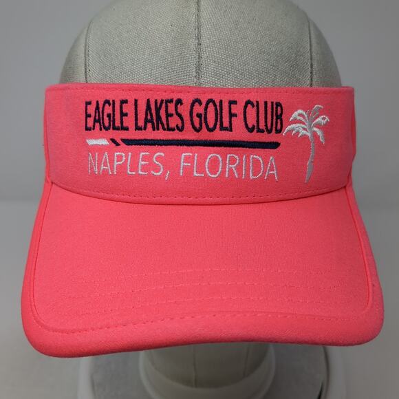 Eagle Lakes Golf Club Strapback Visor Hat Pink One Size Under Armour - Picture 2 of 9